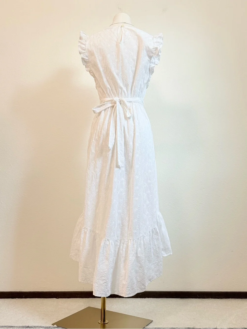 Lucky Brand Flutter Sleeve Tiered Midi Dress Cottagecore Boho Feminine - Picture 3 of 8